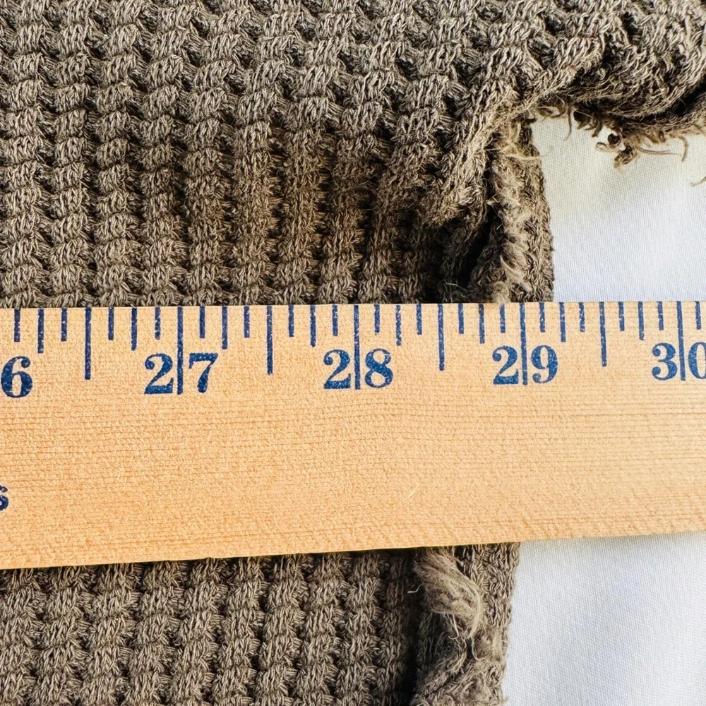 We The Free Travis Tunic Polo Pullover Women Small Green Waffle Knit Free People